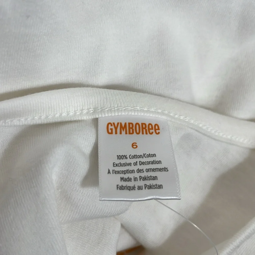 NWT Gymboree White Yellow Sunflower Embroidered Cotton Long Sleeve Tee